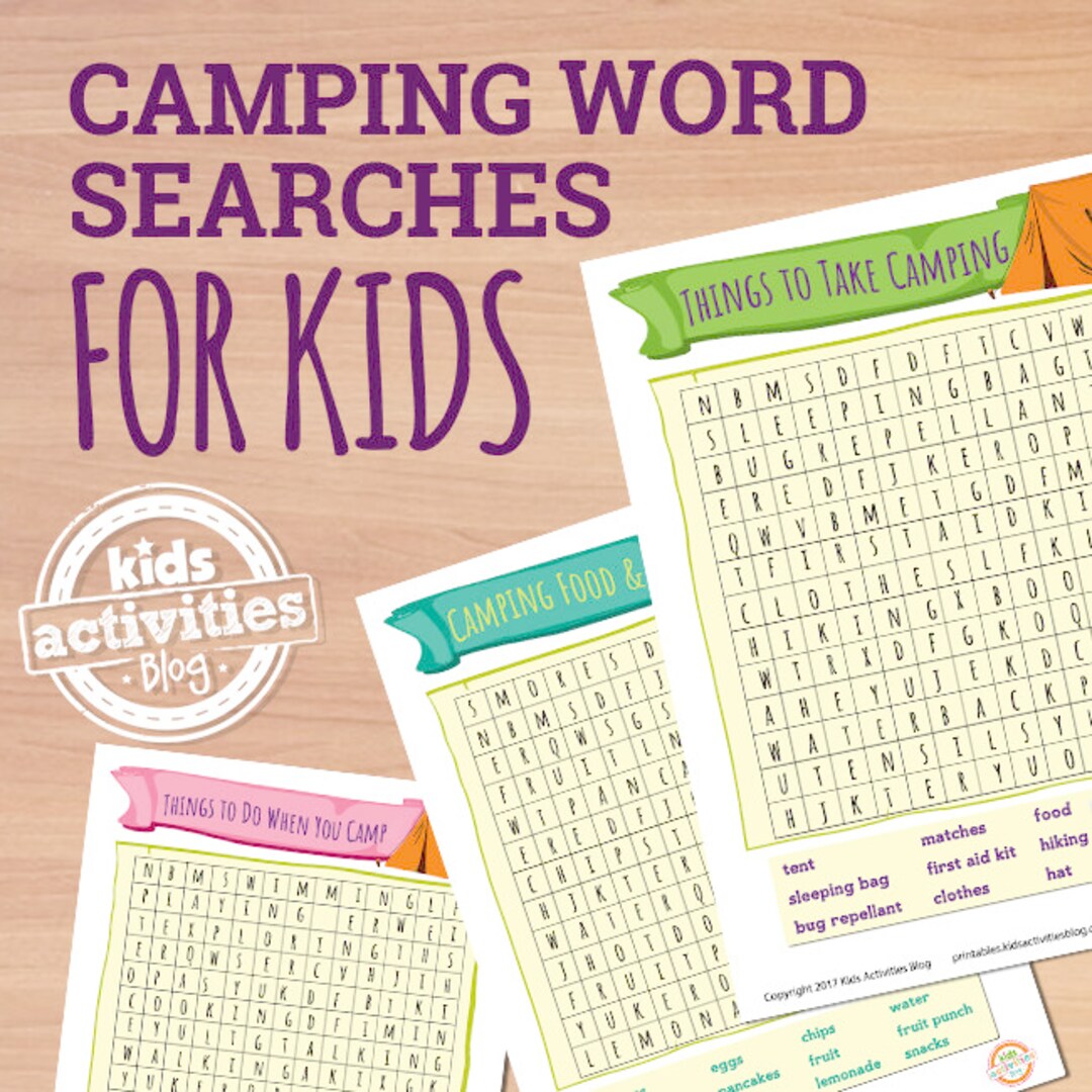 Camping Word Searches Printable Puzzle Games - Etsy