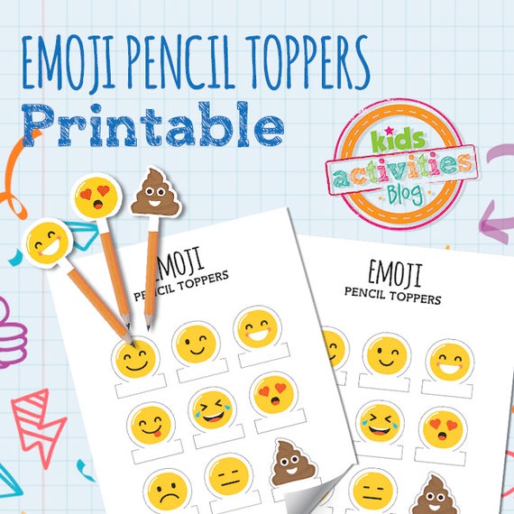Emoji Pencil Toppers Printable Craft for Kids