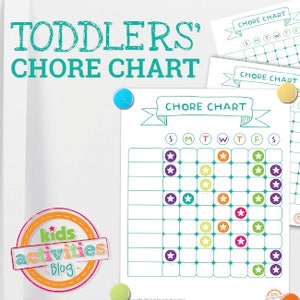Chore Chart for Toddlers With Printable Sticker Template - Etsy