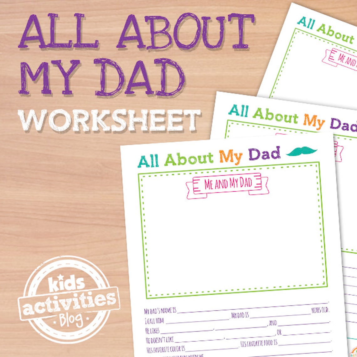 All About My Dad Printable Worksheet