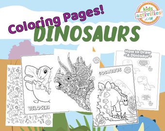 Dinosaur Coloring Pages Printable Pack