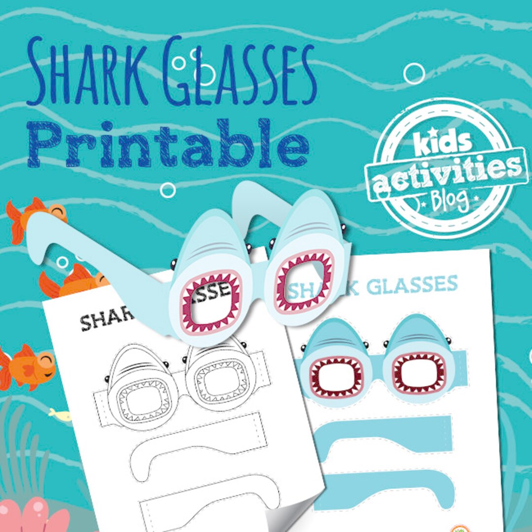 Shark Glasses Printable - Etsy