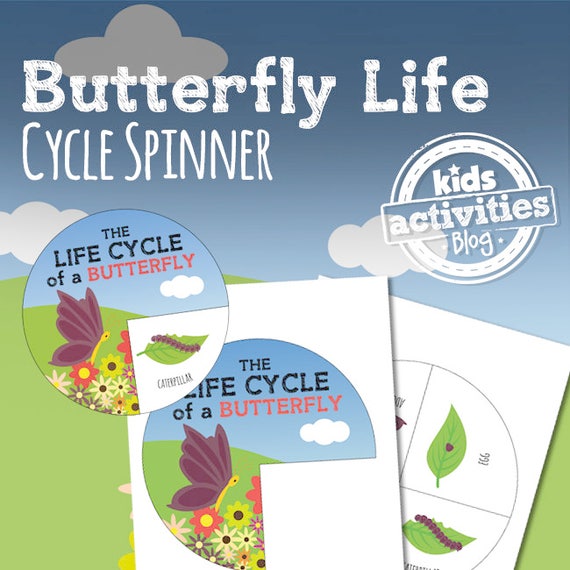 Butterfly Life Cycle Spinner STEM Printable Craft Activity