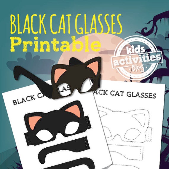 Printable Black Cat Glasses for Halloween Costume for Kids