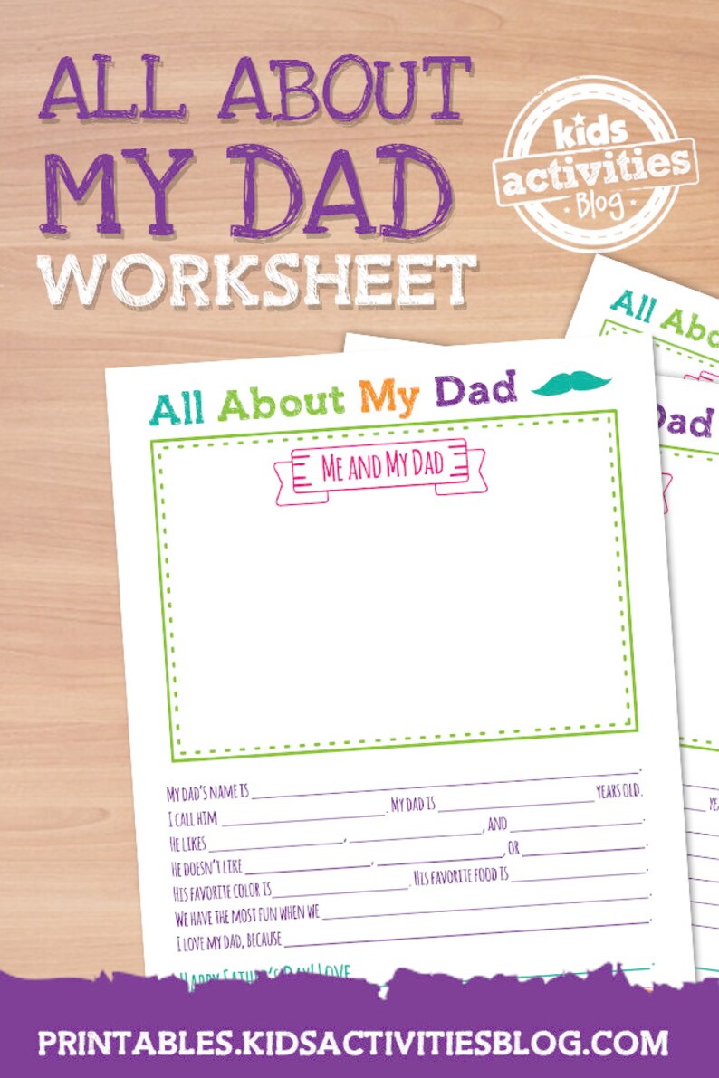 All About My Dad Printable Worksheet for Father&rsquo;s Day - Etsy