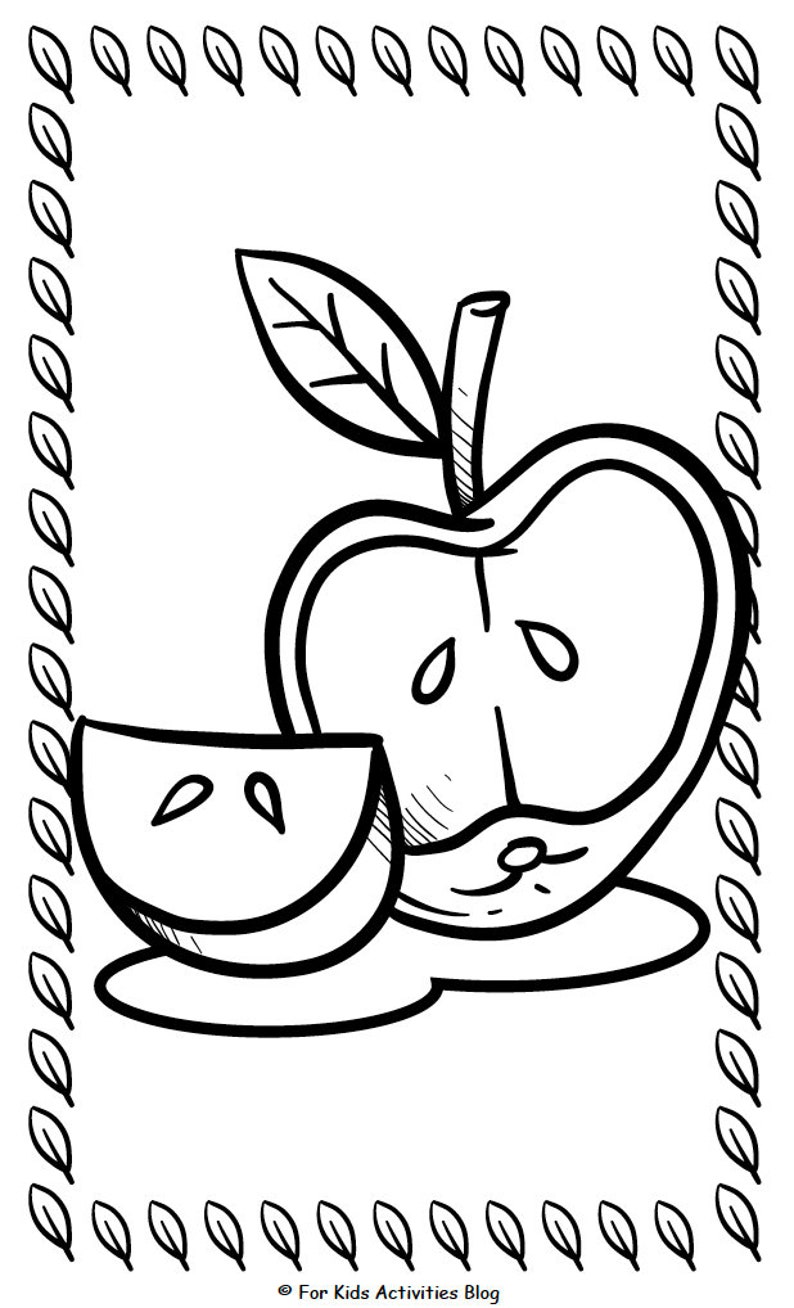 Jumbo Apple Coloring Pages - Etsy