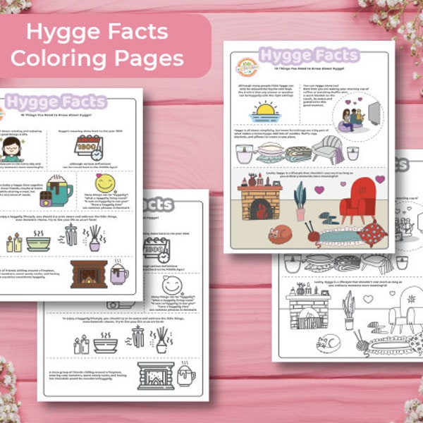 Hygge Facts Coloring Pages & Full Color Printable