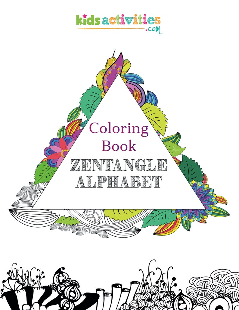 Download Alphabet Coloring Pages Zentangle Coloring Book for Adults | Etsy
