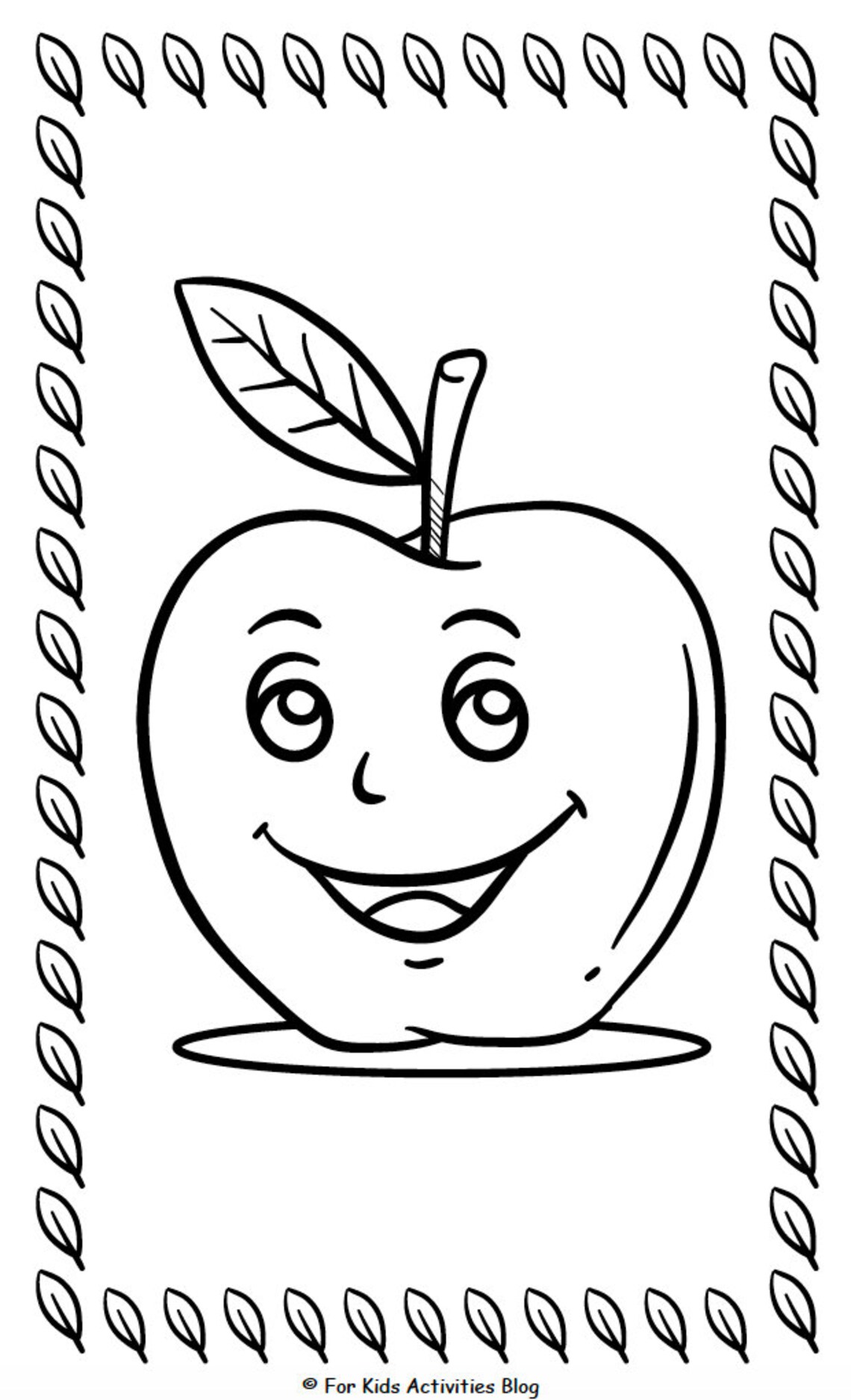 Jumbo Apple Coloring Pages - Etsy