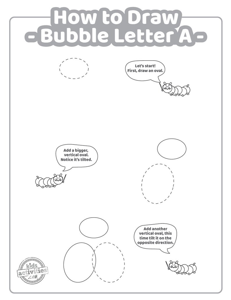 How to Draw Bubble Letters Alphabet Etsy