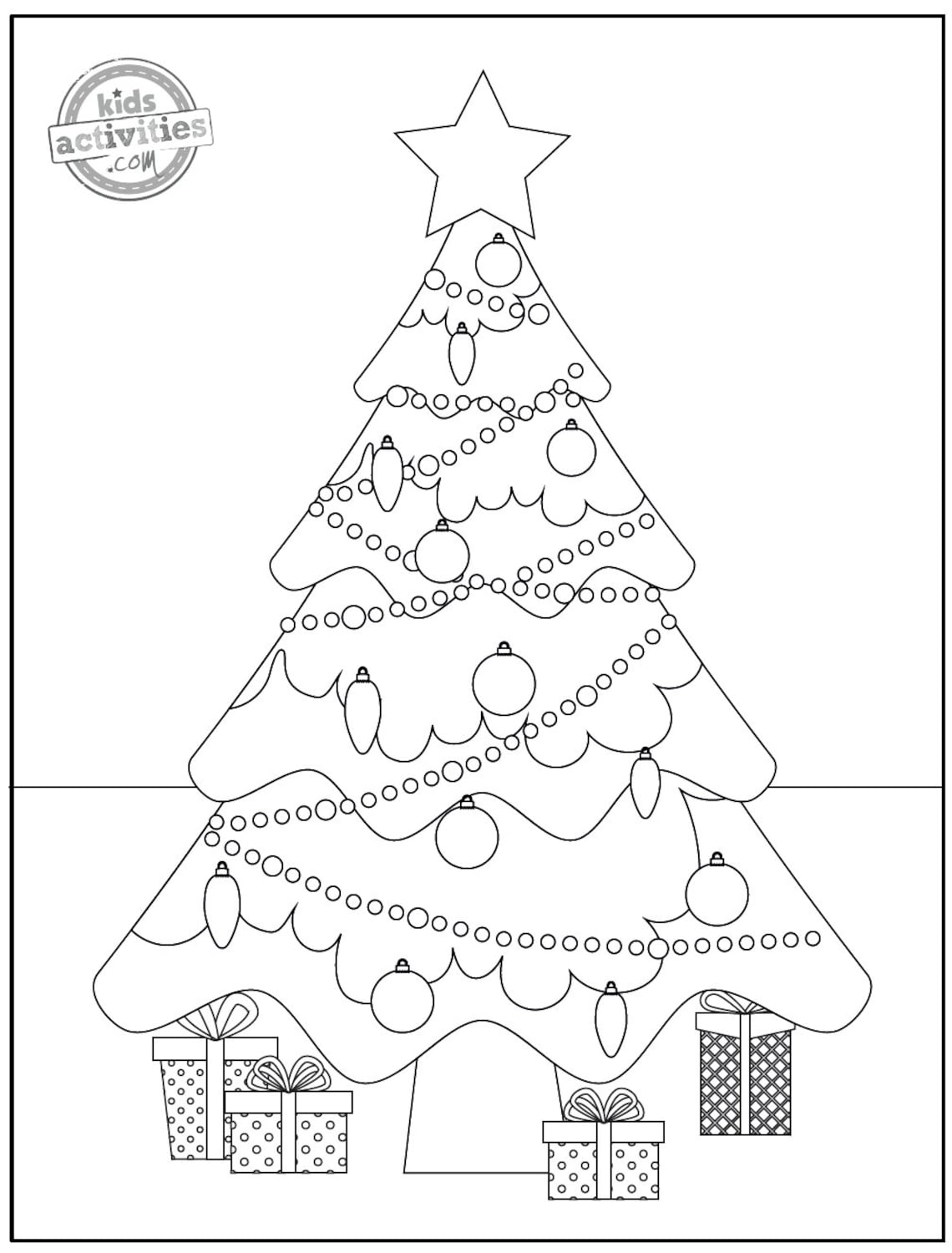 Printable Christmas Tree Coloring Pages - Etsy