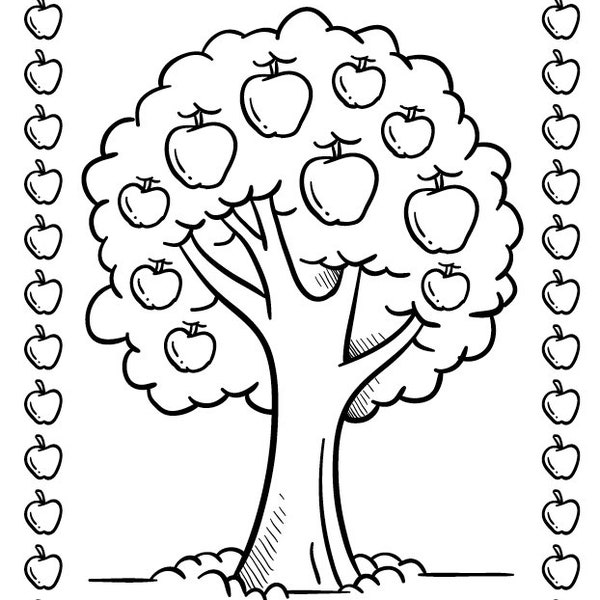 Jumbo Apple Coloring Pages