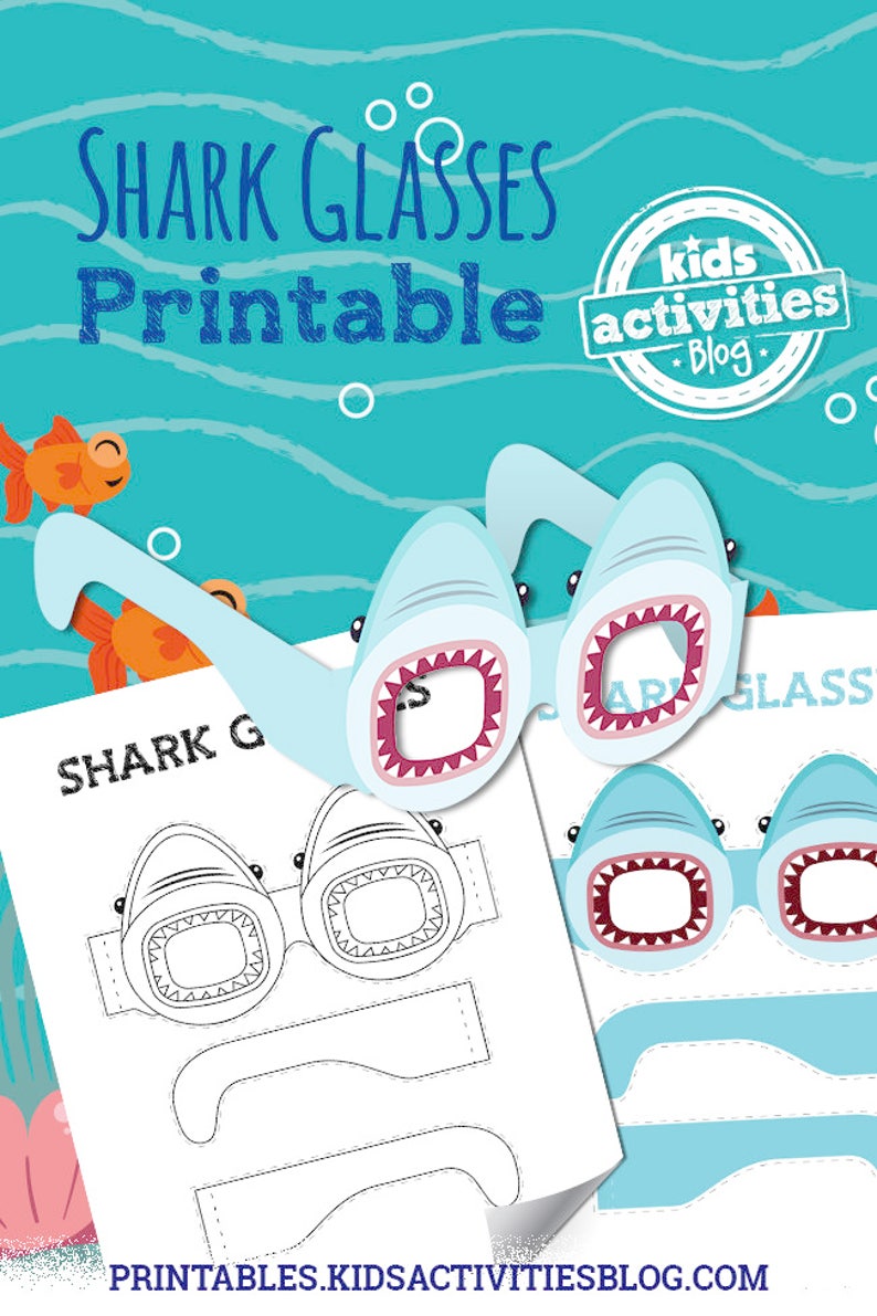 Shark Glasses Printable - Etsy