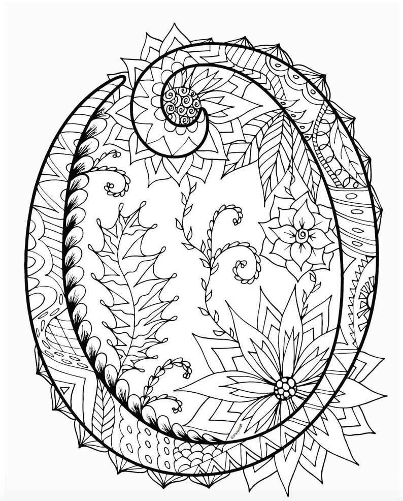 Download Alphabet Coloring Pages Zentangle Coloring Book for Adults | Etsy
