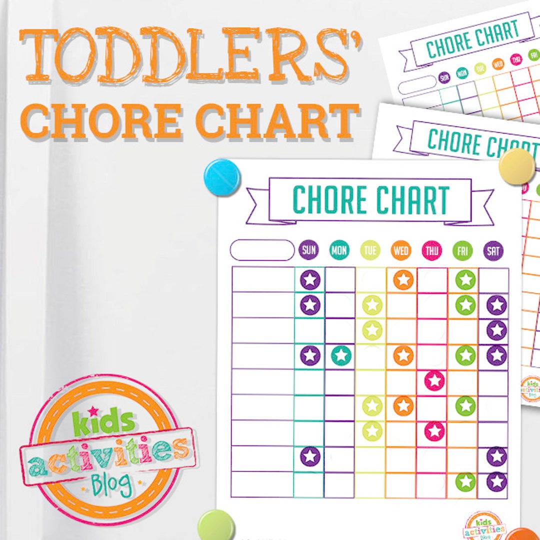 Chore Chart for Toddlers With Printable Sticker Template - Etsy