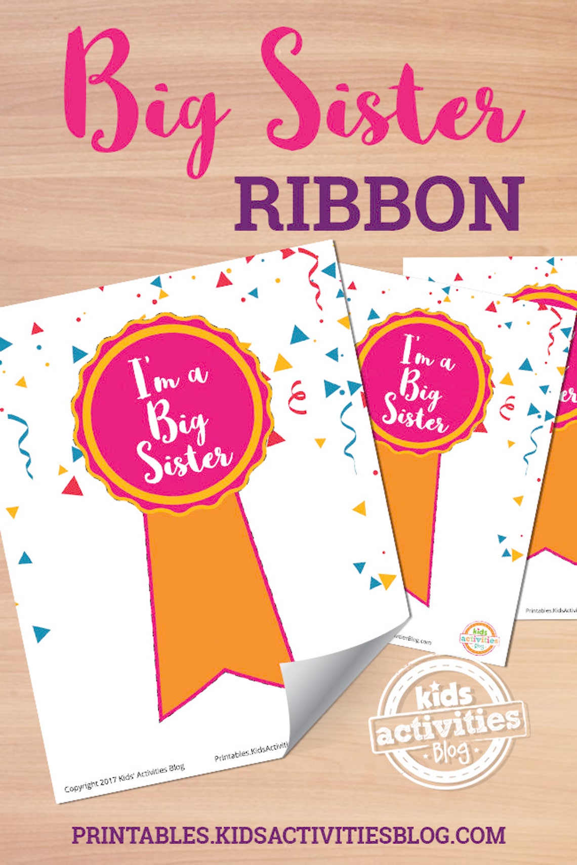 Printable Big Sister Ribbon Coloring Pages - Etsy