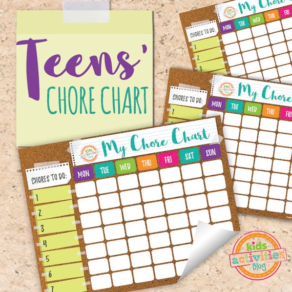 Printable Chore Charts For Teens