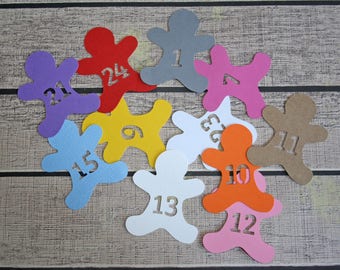 24 figures for advent calendar paper man spice colors