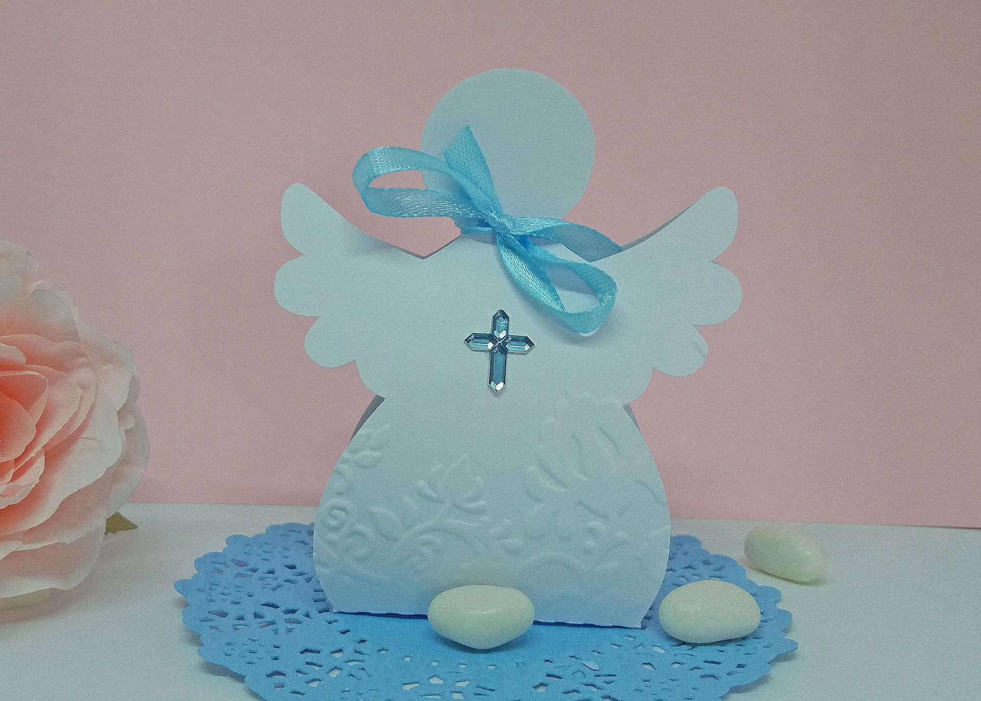 Ange en cristal avec croix, idées de cadeau de baptême pour filles et  garçons : : Bébé et Puériculture