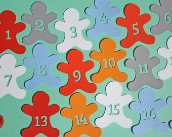 24 figures for advent calendar paper man spice colors
