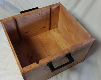 Wooden wine wine box re-purposed for storage/decoration!