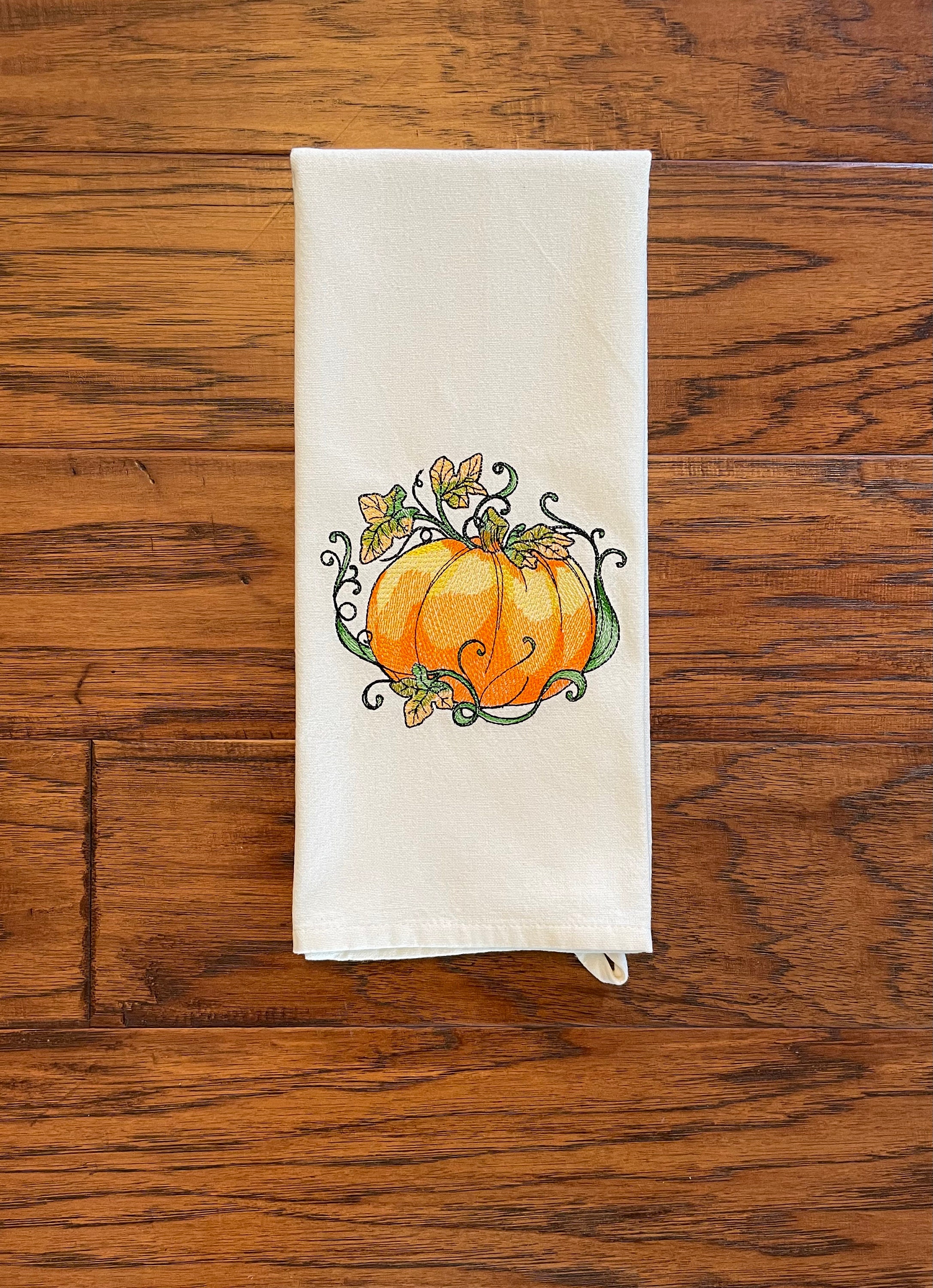 Personalized Fall Pumpkin Kitchen Dish Tea Towel – Lazy Gator Tees