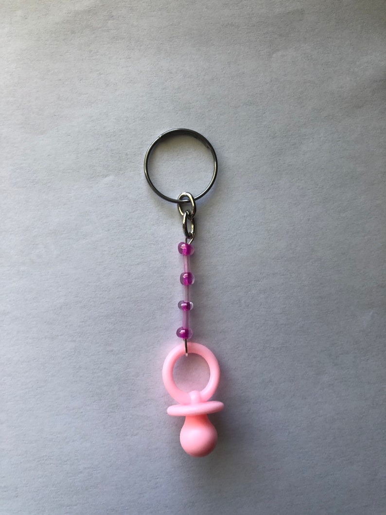 Beaded Pacifier Keychain Etsy