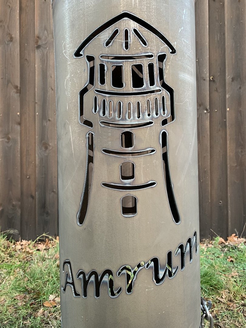 Feuerstelle Amrum Leuchtturm Feuertonne Gasflasche Leuchtfeuer | Etsy
