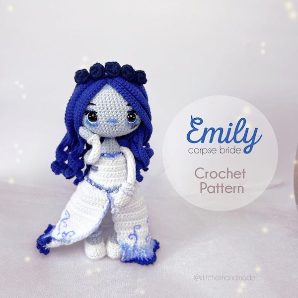 Crochet pattern / Emily amigurumi / corpse bride / pdf