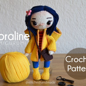 Patrón en PDF / Coraline Amigurumi / archivo digital