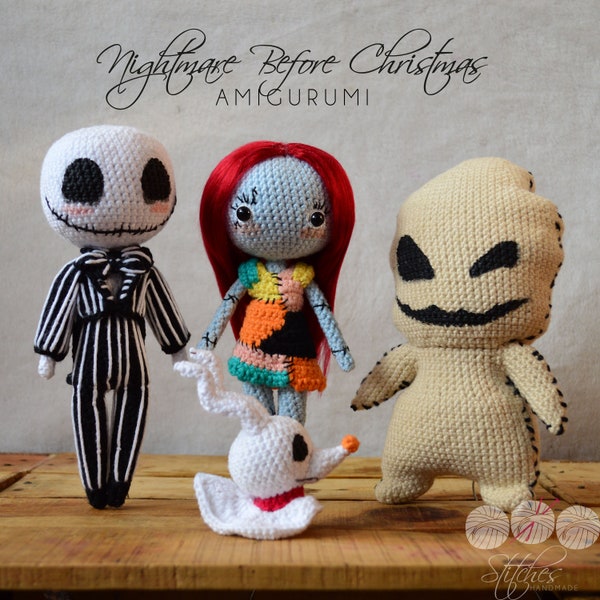 Nightmare Before Christmas Amigurumi Patterns / 4 patterns pack / PDF files / crochet pattern