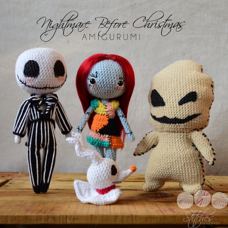 Nightmare Before Christmas Amigurumi Patterns / 4 patterns pack / PDF files / crochet pattern image 1