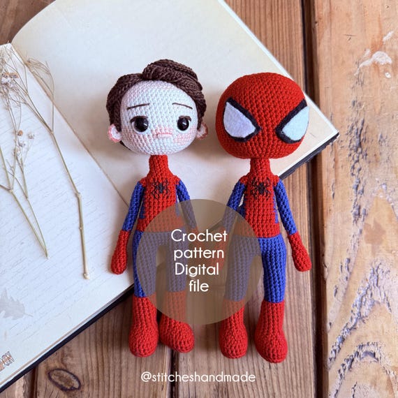 スパイダーマン スーパーヒーロー かぎ針編みパターン PDF
