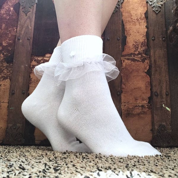 Frilly Ankle Socks, Adult Bobby Socks, Dd/Lg socks, Unique Frill Socks, Bobby Socks, Lolita Socks, Ankle Socks