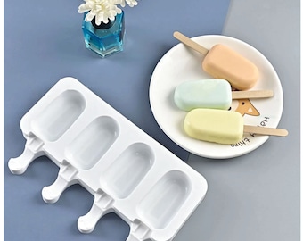 Moule à sucettes glacées 4 cavités, cakesicle, moules à sucettes glacées faits maison à faire soi-même, bac à glaçons 4 cavités pour jus de congélateur, mini moule