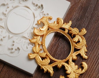 Frame silicone mold, vintage frame mold, frame mold, diy mold, fondant mold