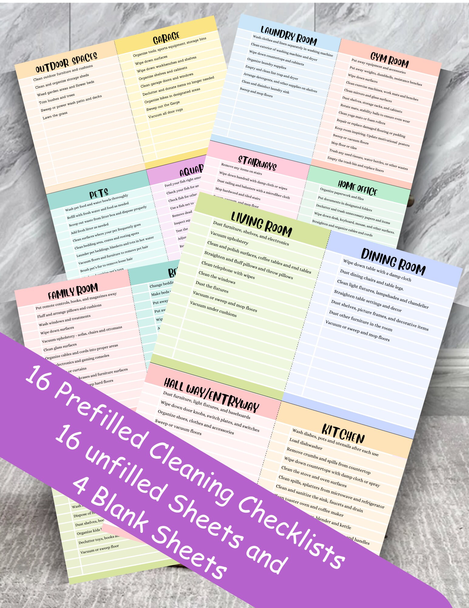 Printable Fillable Cleaning Schedule, Room by Room Cleaning Checklist ...
