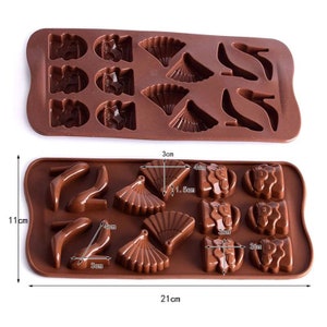 Ladies Shoe Bag Fan Chocolate mold, chocolate mold,