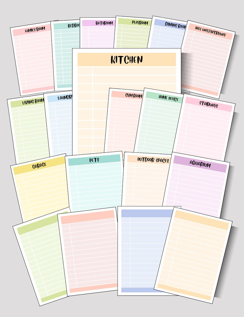 Printable Cleaning Schedule Bundle, Room by Room Checklists (PDF) - Etsy