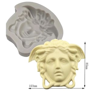 Medusa Mold, Large Medusa face silicone mold, fondant mold, chocolate mold, diy mold, statue mold, Greek mythology face, Medusa head mold