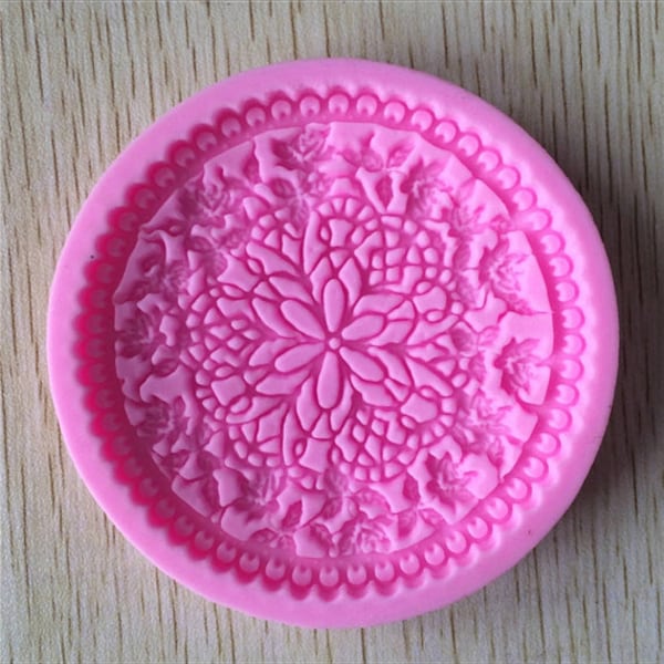 Round lace circle fondant silicone mold, sugarcraft silicone mold, gumpaste mold