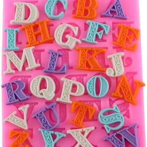 Alphabet mold, alphabet silicone mold, fondant mold, diy mold