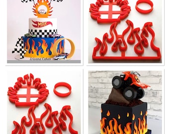 Fire Flames Cookie Cutter, Fire cutter, fire cookie cutter, flame cookie cutter, hotwheels, cookie cutter, Hot wheels cookie cutter