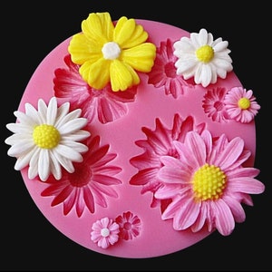 Daisy flowers silicone mold, Diy mold, flowers mold, fondant mold