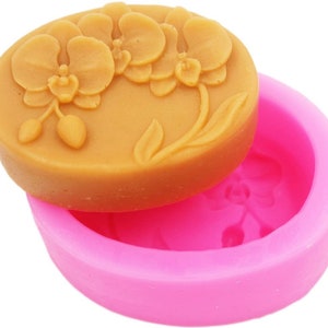Molde de rosa con flor de orquídea, molde de silicona, moldes para jabón, resina de arcilla, molde de orquídea, molde para vela de chocolate, molde para jabón de orquídea