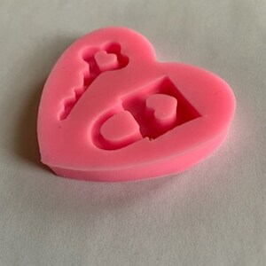 Key silicone mold, key lock silicone mold, fondant mold, diy mold, heart key mold