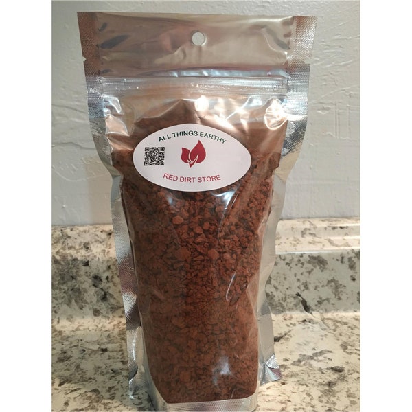 Red Dirt Edible, 1 lbs Earthy Medium Grade, Red Clay, Dirt, Rain Dirt, Natural Iron, Oklahoma Red Dirt, Dried Clay, Dirt, Eat dirt, Detox