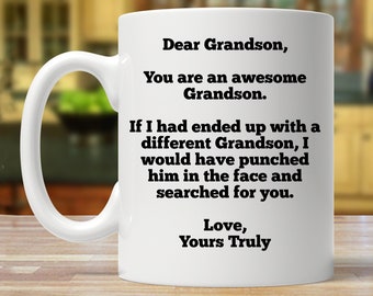 Funny Grandson Mug, Personalized Gift for Grandson