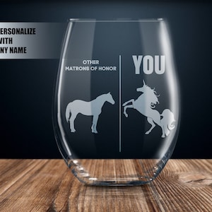 personalized matron of honor gift, gift for matron of honor, matron of honor gift, matron of honor gift ideas, matron of honor wine glass