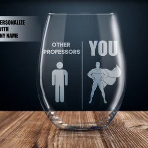 Geschenk für Professor, personalisierte Professor Geschenkideen, Professor Geschenk für Männer, Professor Weinglas, benutzerdefinierte Professor Geschenke, bester Professor